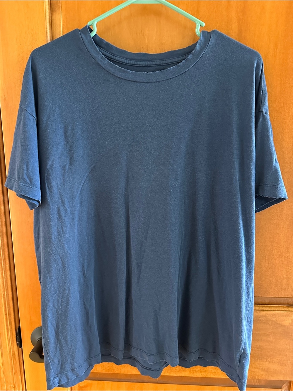 aerie Real Soft Blue Short Sleeve Crew Neck Tee Med